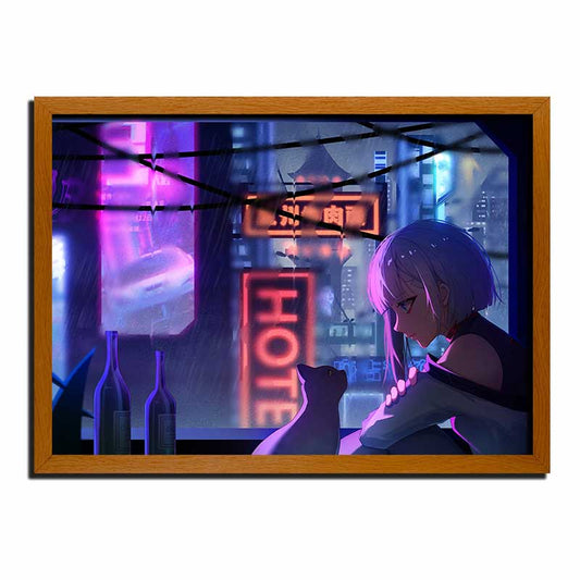 Cyberpunk Edgerunners Lucy LED Işıklı Tablo ve Gece Lambası