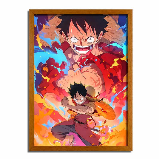 One Piece Luffy 4D Işıklı Tablo ve Gece Lambası